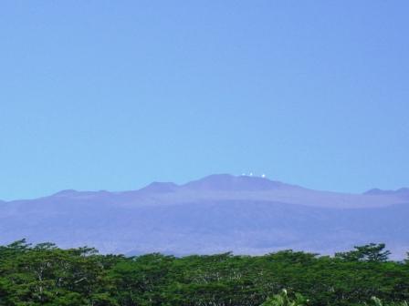Mauna Kea telescopes above Hilo Hawaii